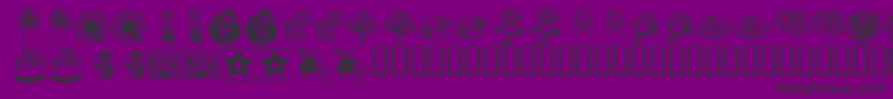 KrKatsFlowers3 Font – Black Fonts on Purple Background