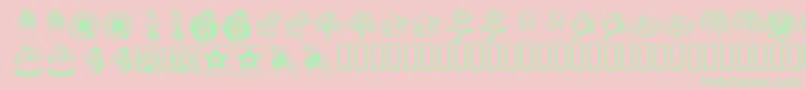 KrKatsFlowers3 Font – Green Fonts on Pink Background
