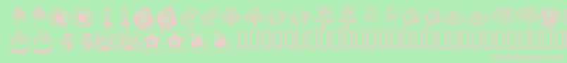 KrKatsFlowers3 Font – Pink Fonts on Green Background