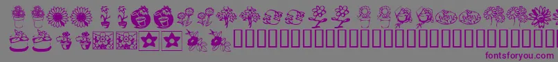 KrKatsFlowers3 Font – Purple Fonts on Gray Background