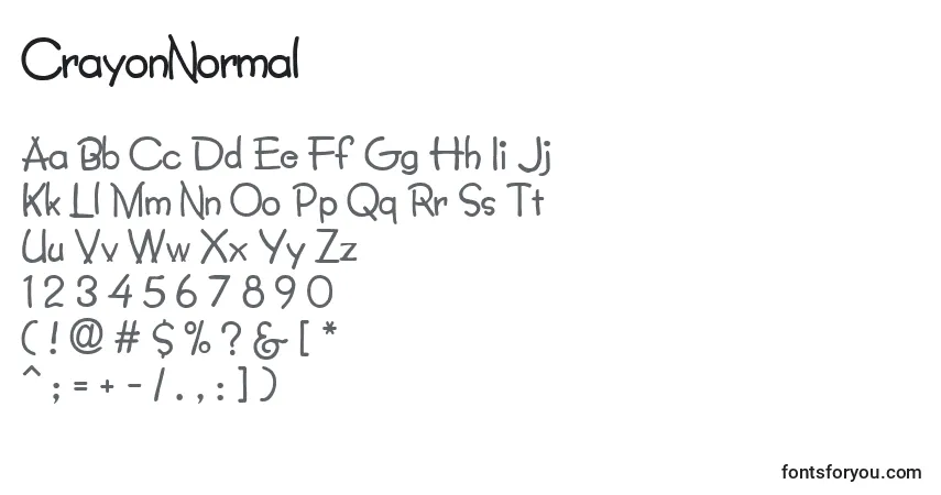 Schriftart CrayonNormal – Alphabet, Zahlen, spezielle Symbole