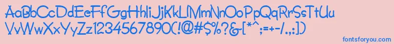 フォントCrayonNormal – ピンクの背景に青い文字