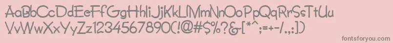 フォントCrayonNormal – ピンクの背景に灰色の文字