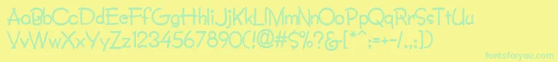 フォントCrayonNormal – 黄色い背景に緑の文字