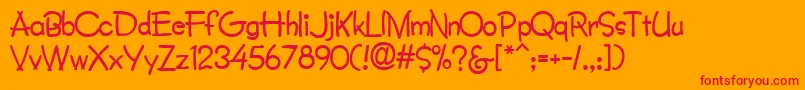 CrayonNormal Font – Red Fonts on Orange Background