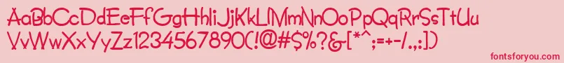 CrayonNormal-Schriftart – Rote Schriften auf rosa Hintergrund