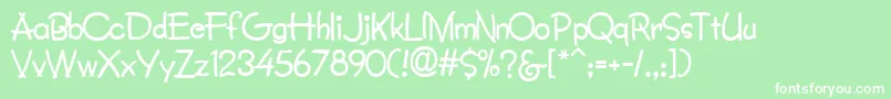 CrayonNormal Font – White Fonts on Green Background