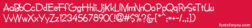 CrayonNormal Font – White Fonts on Red Background
