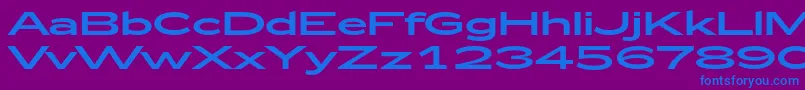 Zeppelin53-Schriftart – Blaue Schriften auf violettem Hintergrund