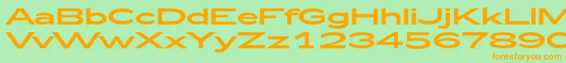 Zeppelin53-Schriftart – Orangefarbene Schriften auf grünem Hintergrund