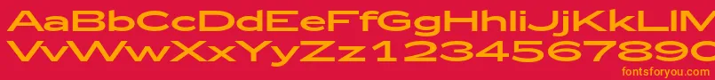 フォントZeppelin53 – 赤い背景にオレンジの文字