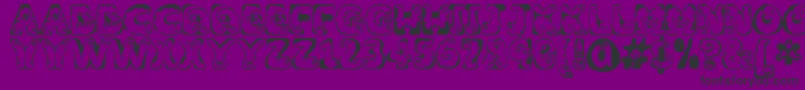 Wiggles-fontti – mustat fontit violetilla taustalla