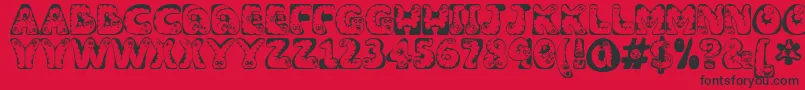 Wiggles Font – Black Fonts on Red Background