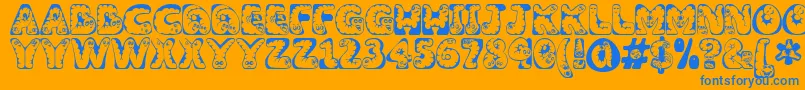 Wiggles Font – Blue Fonts on Orange Background