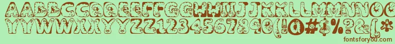 Wiggles Font – Brown Fonts on Green Background