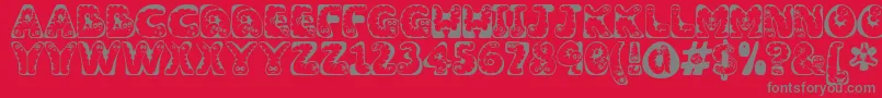 Wiggles Font – Gray Fonts on Red Background