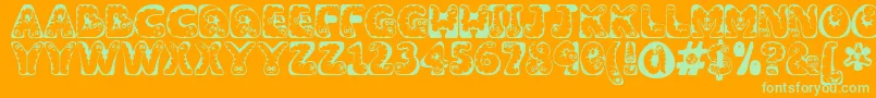 Wiggles Font – Green Fonts on Orange Background