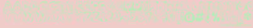 Wiggles Font – Green Fonts on Pink Background