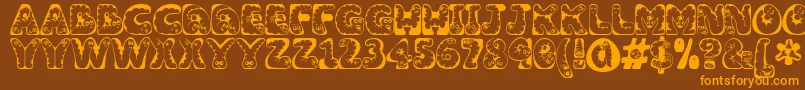 Wiggles Font – Orange Fonts on Brown Background