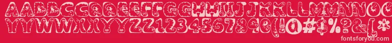 Wiggles Font – Pink Fonts on Red Background