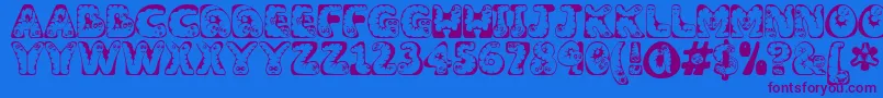 Wiggles Font – Purple Fonts on Blue Background