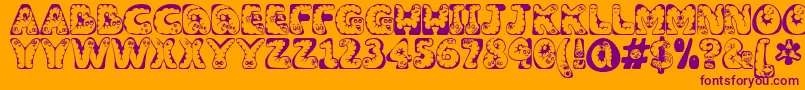 Wiggles Font – Purple Fonts on Orange Background