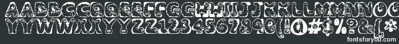 Wiggles-fontti – valkoiset fontit mustalla taustalla