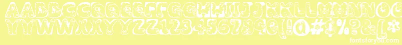 Wiggles Font – White Fonts on Yellow Background