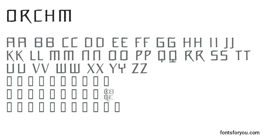Czcionka Orchm – alfabet, cyfry, specjalne znaki