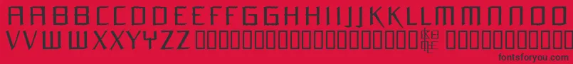 フォントOrchm – 赤い背景に黒い文字
