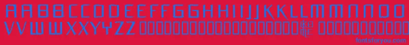 フォントOrchm – 赤い背景に青い文字