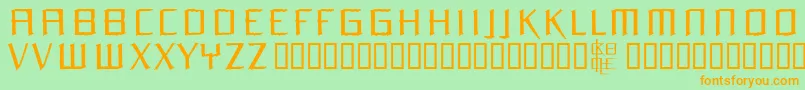 Orchm-Schriftart – Orangefarbene Schriften auf grünem Hintergrund
