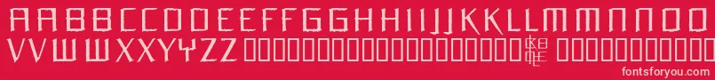 フォントOrchm – 赤い背景にピンクのフォント