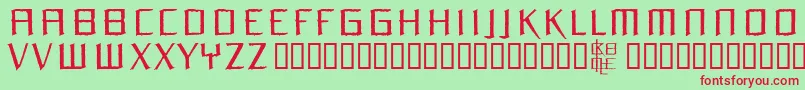 フォントOrchm – 赤い文字の緑の背景