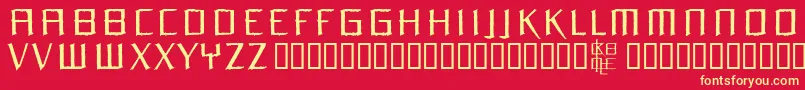 フォントOrchm – 黄色の文字、赤い背景