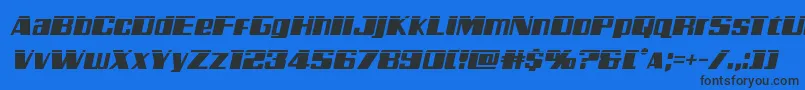 Galacticstormlaserital Font – Black Fonts on Blue Background