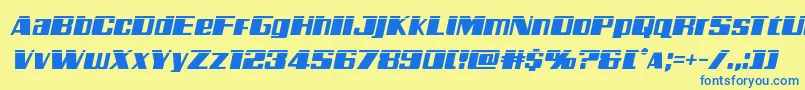 Galacticstormlaserital Font – Blue Fonts on Yellow Background