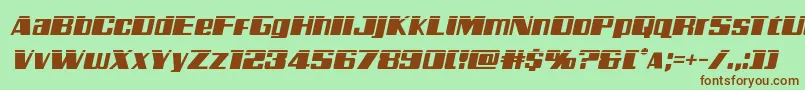 Galacticstormlaserital Font – Brown Fonts on Green Background