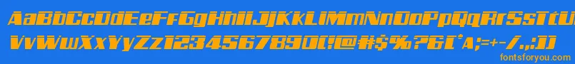 Galacticstormlaserital Font – Orange Fonts on Blue Background