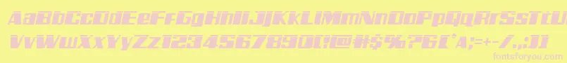 Galacticstormlaserital-fontti – vaaleanpunaiset fontit keltaisella taustalla