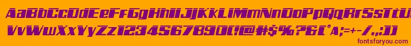 Шрифт Galacticstormlaserital – фиолетовые шрифты на оранжевом фоне