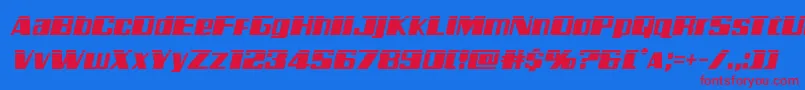 Galacticstormlaserital Font – Red Fonts on Blue Background
