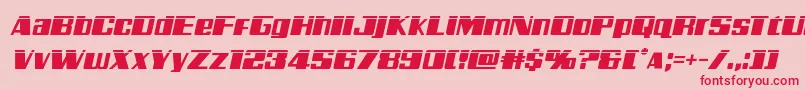 Galacticstormlaserital Font – Red Fonts on Pink Background