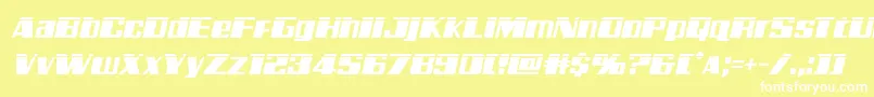 Galacticstormlaserital Font – White Fonts on Yellow Background