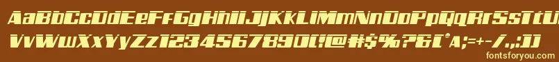 Galacticstormlaserital Font – Yellow Fonts on Brown Background