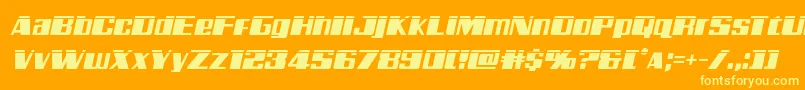 Galacticstormlaserital Font – Yellow Fonts on Orange Background