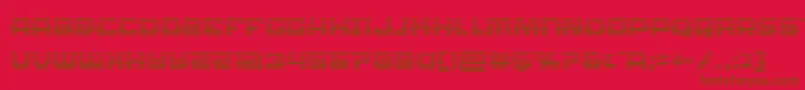 Olympiccarriergrad-Schriftart – Braune Schriften auf rotem Hintergrund
