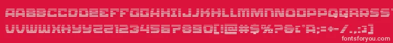 Olympiccarriergrad-Schriftart – Rosa Schriften auf rotem Hintergrund