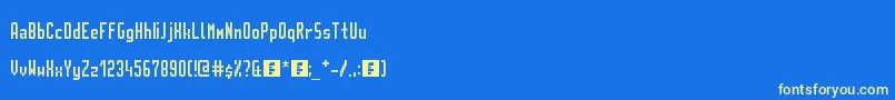 GvbMetroPid Font – Yellow Fonts on Blue Background