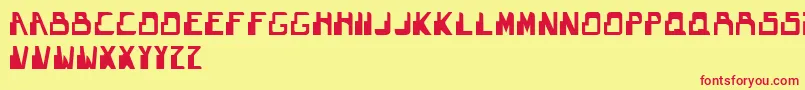 Theguardian-Schriftart – Rote Schriften auf gelbem Hintergrund